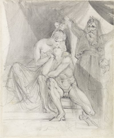Prospero Watching Ferdinand and Miranda, c.1840 by Theodor M. von Holst